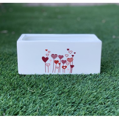 MACETA RECTANGULAR CORAZÓN