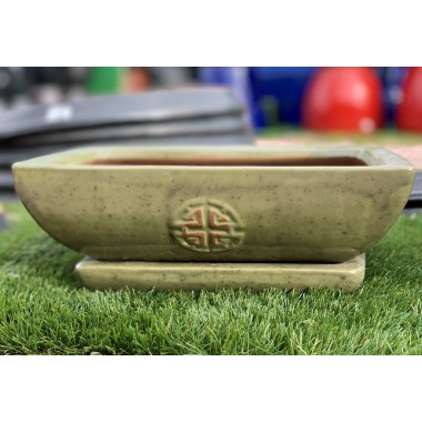 MACETA BONSAI RECTANGULAR VERDE